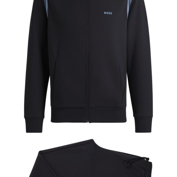 Hugo Boss Ensemble de survêtement Regular en coton stretch avec empiècements à rayures