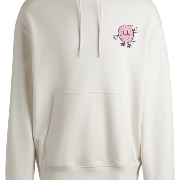 Sweat à capuche en molleton de coton avec motifs graphiques street food – Hugo Boss