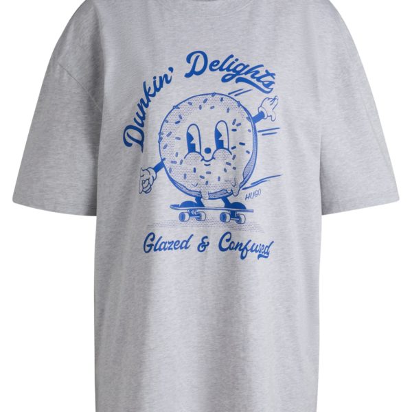 Hugo Boss T-shirt Oversize en jersey de coton avec messages imprimés