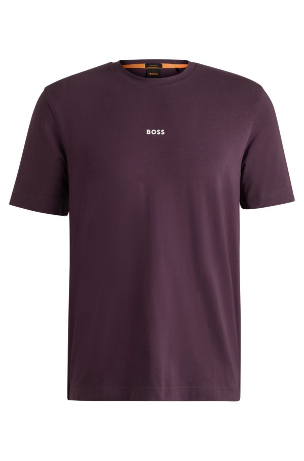 Hugo Boss T-shirt Relaxed en coton stretch à logo imprimé