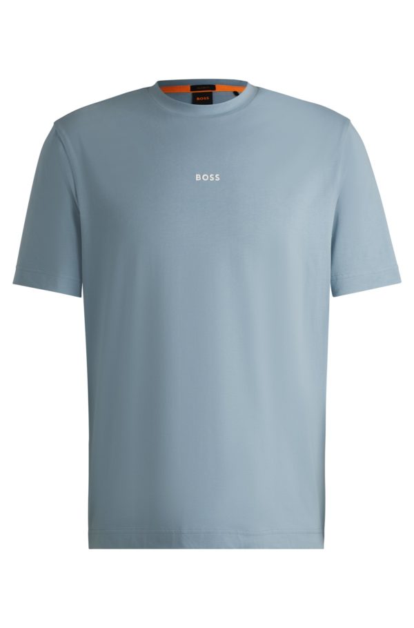 Hugo Boss T-shirt Relaxed en coton stretch à logo imprimé