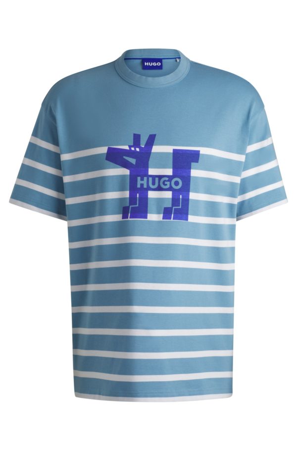 Hugo Boss T-shirt ample en jersey de coton avec logo chien