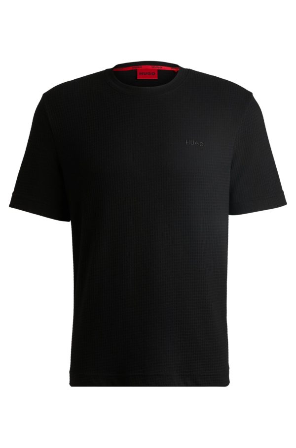 Hugo Boss T-shirt de pyjama gaufré avec logo brodé