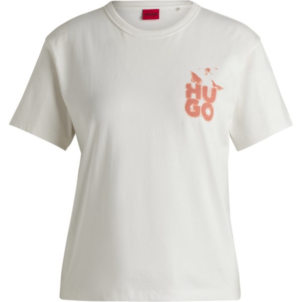 Hugo Boss T-shirt en coton avec imprimé graphique saisonnier