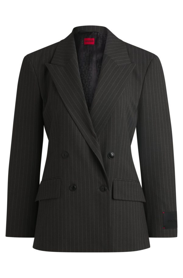 Hugo Boss Veste Regular en matière stretch à rayures tennis