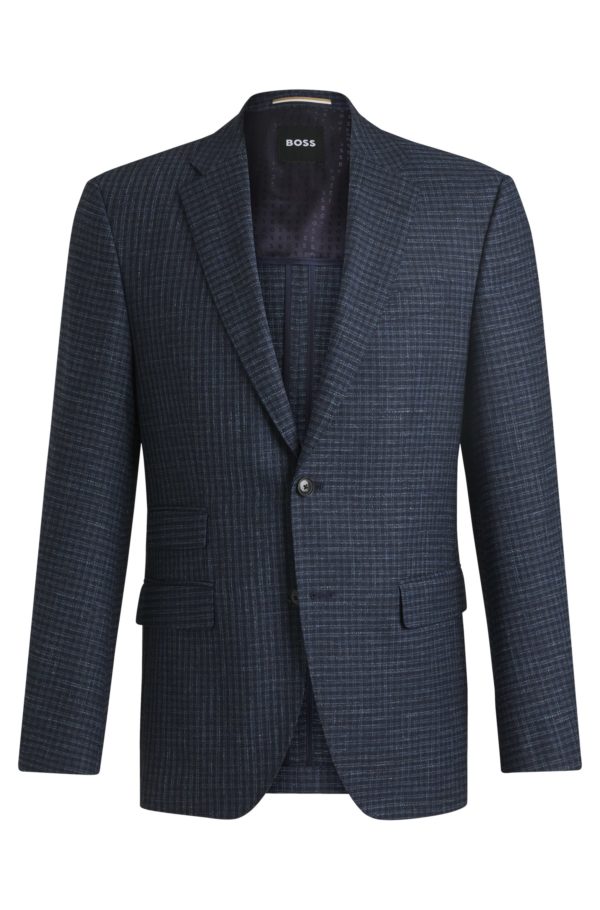 Hugo Boss Veste Regular en tissu stretch à carreaux