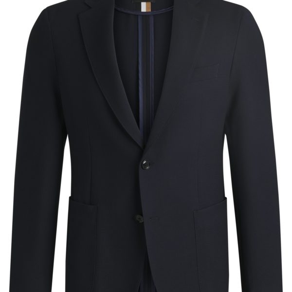 Hugo Boss Veste Slim en piqué stretch à revers crantés