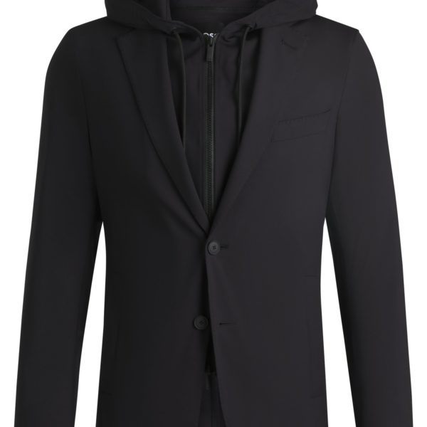Hugo Boss Veste Slim matelassée avec capuche amovible