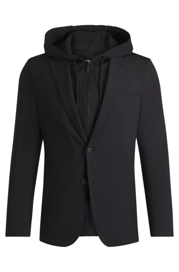 Hugo Boss Veste Slim matelassée avec capuche amovible