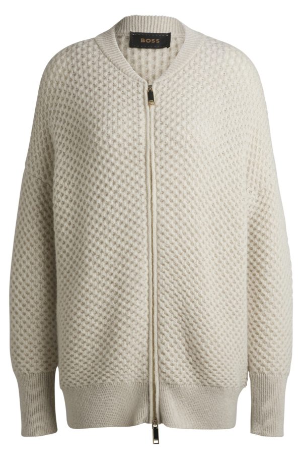 Hugo Boss Veste en maille Oversize avec fermeture éclair à double curseur