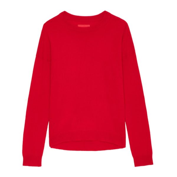 Pull Cici Patch 100% Cachemire Cerise – Taille S – Femme – Zadig & Voltaire