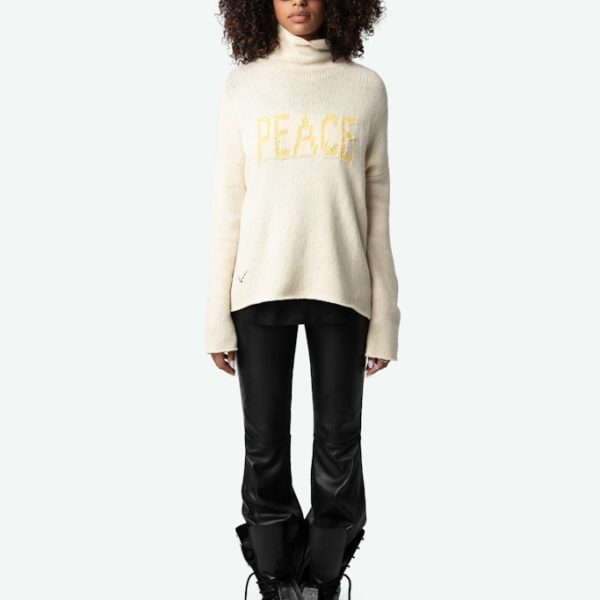 Pull Almy 100% Laine Merinos Latte – Taille XS – Femme – Zadig & Voltaire