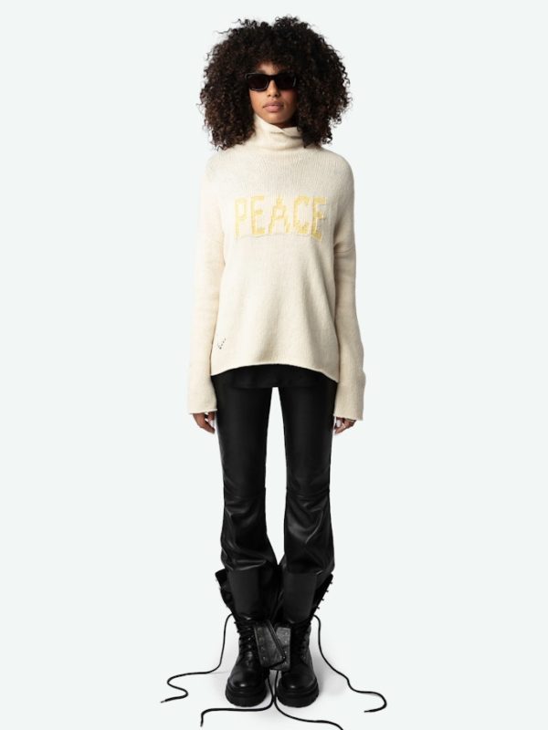 Pull Almy 100% Laine Merinos Latte - Taille XS - Femme - Zadig & Voltaire