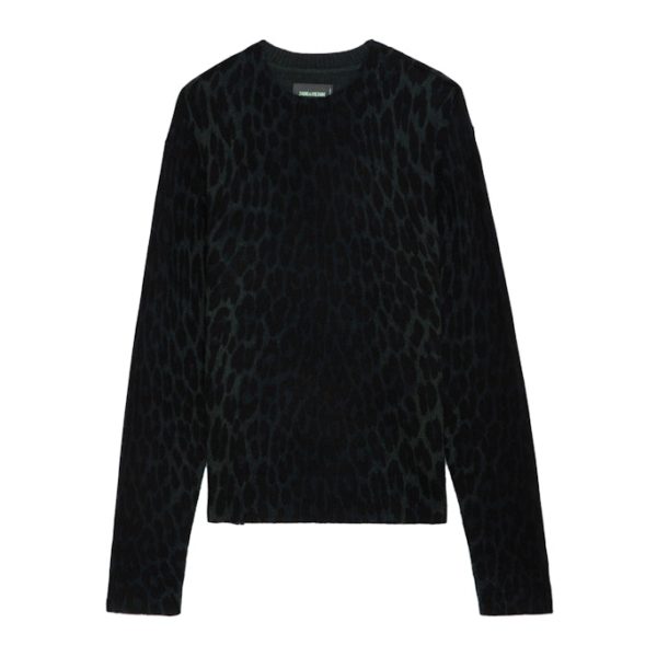 Pull Pravis Léopard 100% Cachemire Peaks - Taille S - Femme - Zadig & Voltaire