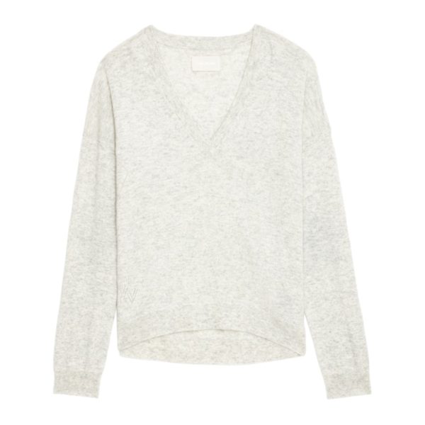 Pull Vivi Patch 100% Cachemire Gris – Taille S – Femme – Zadig & Voltaire