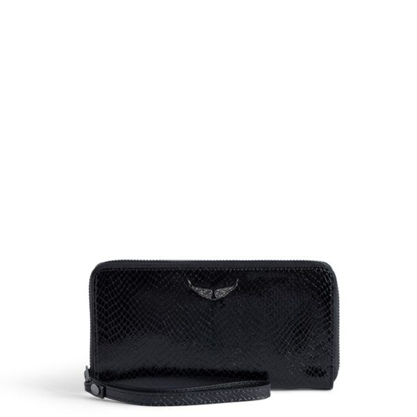 Portefeuille Compagnon Glossy Wild Embossé Noir - Femme - Zadig & Voltaire