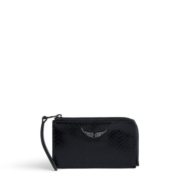 Porte-cartes Zv Card Glossy Wild Embossé Noir - Femme - Zadig & Voltaire