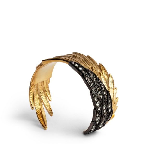 Bracelet Rock Feather Spread Your Wings Old Gold - Taille 2 - Femme - Zadig & Voltaire