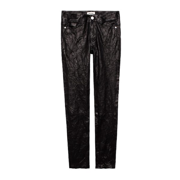 Pantalon Phlame Cuir Noir - Taille 34 - Femme - Zadig & Voltaire