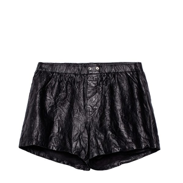 Short Pax Cuir Froissé Noir - Taille 34 - Femme - Zadig & Voltaire