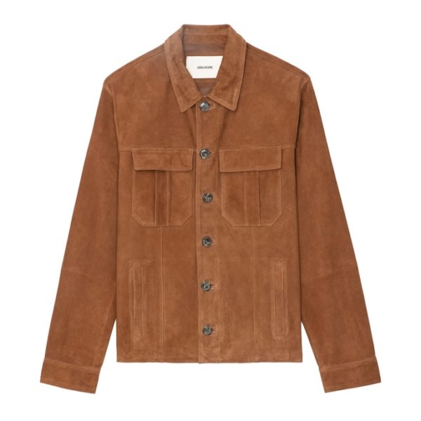 Blouson Kuba Suède Cognac – Taille M – Homme – Zadig & Voltaire