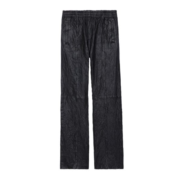 Pantalon Pacha Cuir Froissé Noir - Taille S - Homme - Zadig & Voltaire
