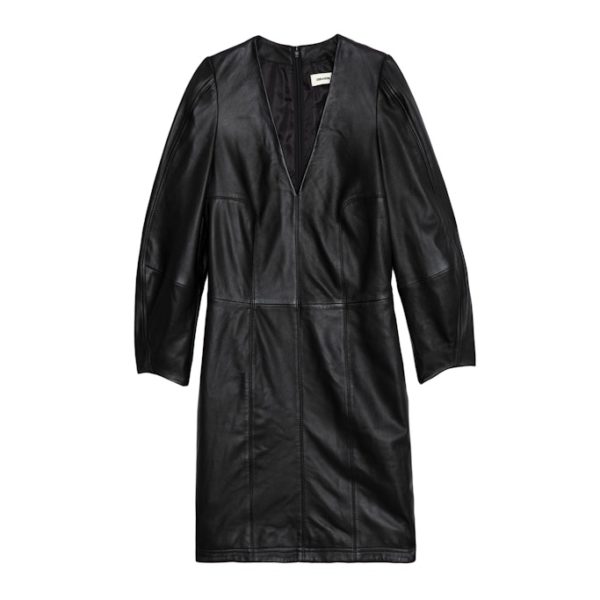 Robe Rean Cuir Noir – Taille XS – Femme – Zadig & Voltaire