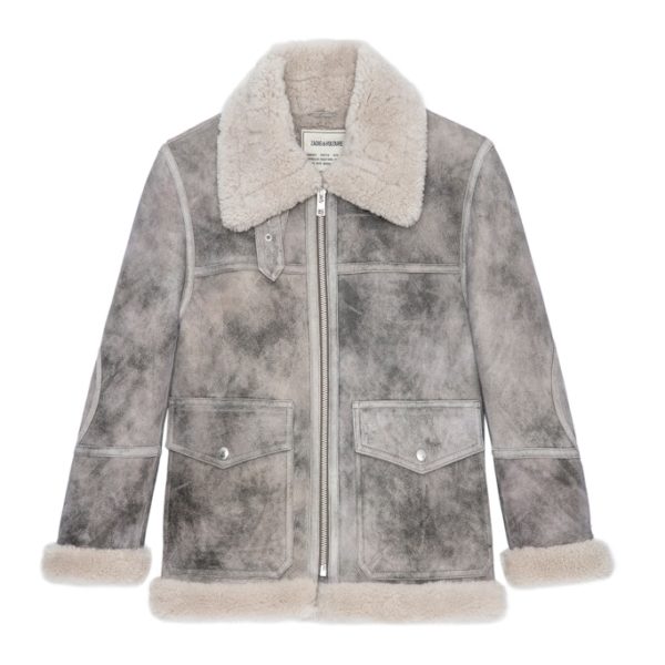 Blouson Kain Shearling Anthracite - Taille XS - Femme - Zadig & Voltaire