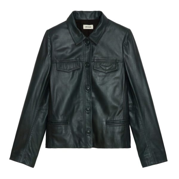 Blouson Liam Cuir Peaks - Taille XS - Femme - Zadig & Voltaire