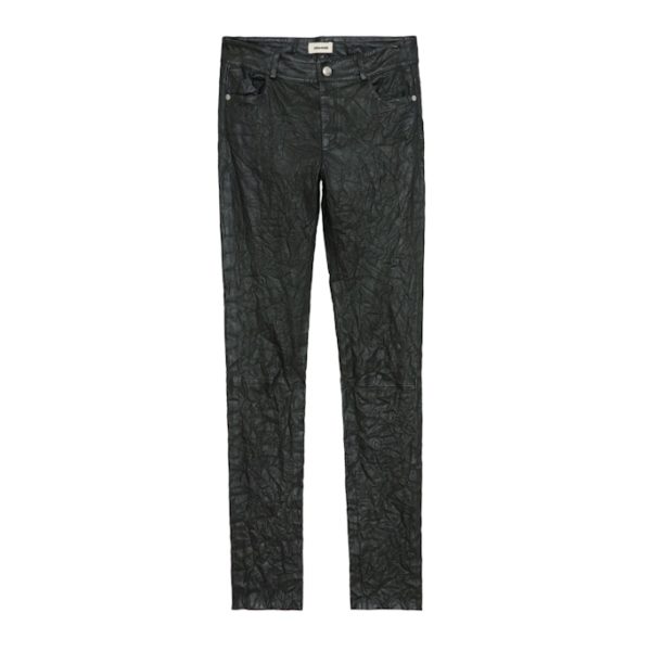Pantalon Phlame Cuir Froissé Peaks - Taille 34 - Femme - Zadig & Voltaire
