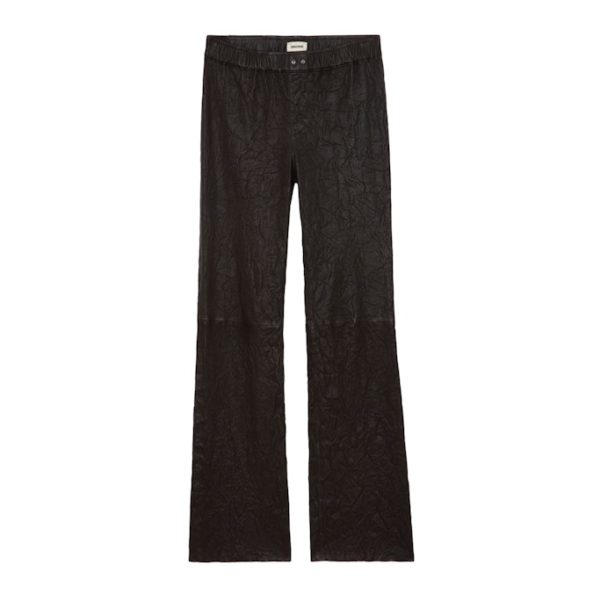 Pantalon Pauline Cuir Froissé Land - Taille 36 - Femme - Zadig & Voltaire
