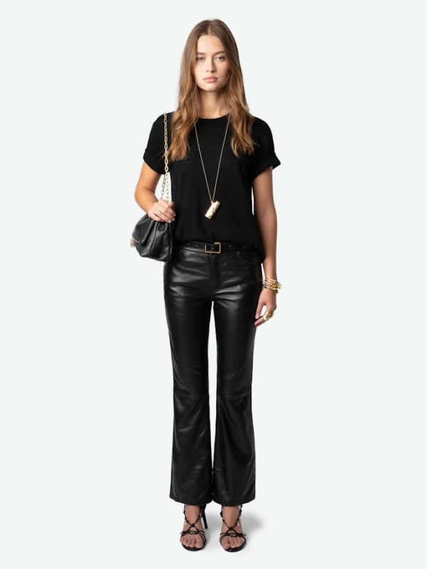 Pantalon Push Cuir Noir - Taille 36 - Femme - Zadig & Voltaire
