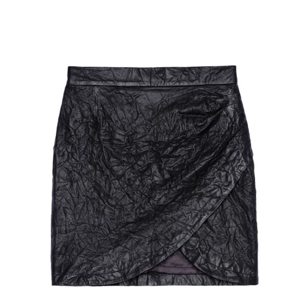 Jupe Julipe Cuir Froissé Noir - Taille 36 - Femme - Zadig & Voltaire