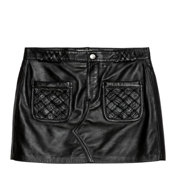 Jupe Joana Cuir Noir - Taille 36 - Femme - Zadig & Voltaire