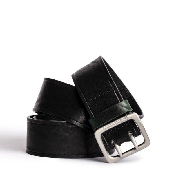 Ceinture Buckley Noir Kaki - Taille 2 - Homme - Zadig & Voltaire