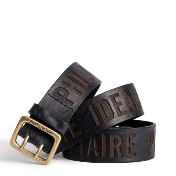 Ceinture Buckley Stamp Navy - Taille 2 - Homme - Zadig & Voltaire