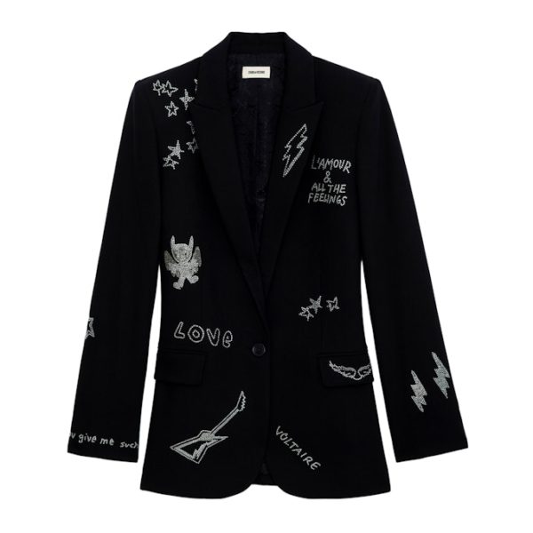 Blazer Valse Strass Encre - Taille 34 - Femme - Zadig & Voltaire