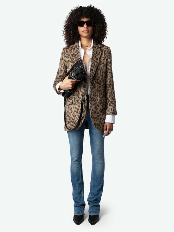 Manteau Violet Léopard Naturel - Taille S - Femme - Zadig & Voltaire