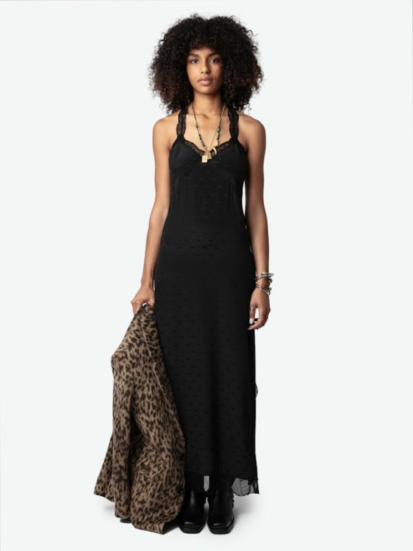 Robe Rif Wings Soie Jacquard Noir - Taille XS - Femme - Zadig & Voltaire