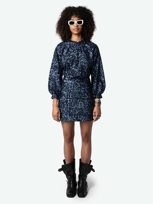 Robe Rui Sequins Encre - Taille XS - Femme - Zadig & Voltaire
