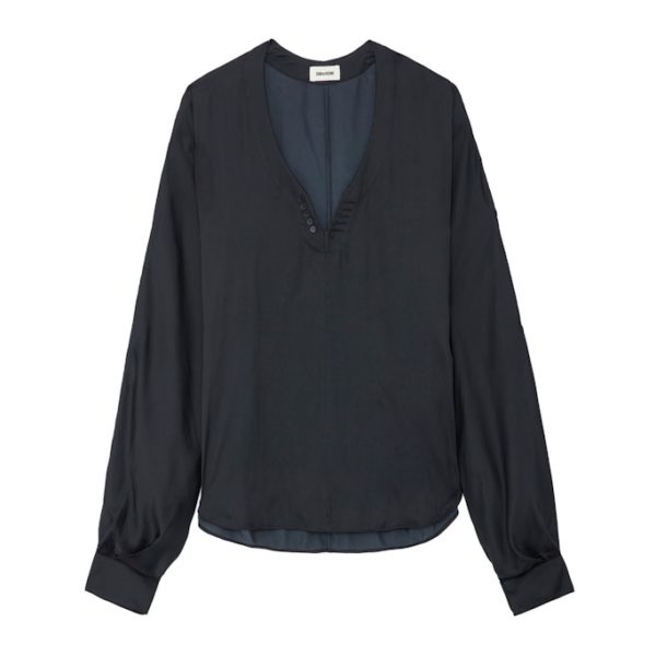 Blouse Tonastir Satin Noir - Taille S - Femme - Zadig & Voltaire