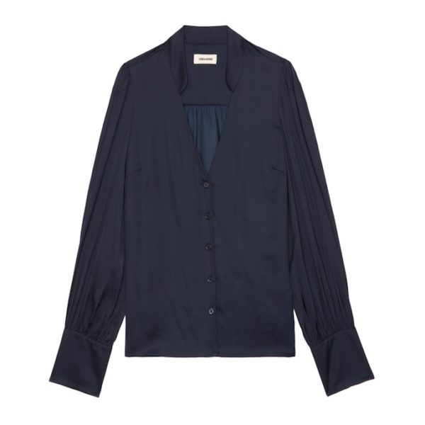 Chemise Tinous Satin Encre - Taille S - Femme - Zadig & Voltaire