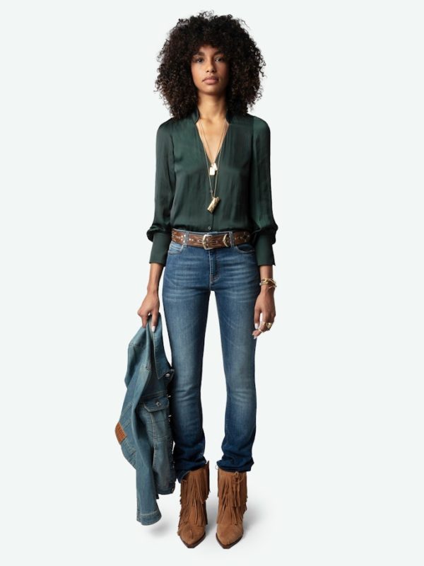 Chemise Tinous Satin Peaks - Taille S - Femme - Zadig & Voltaire