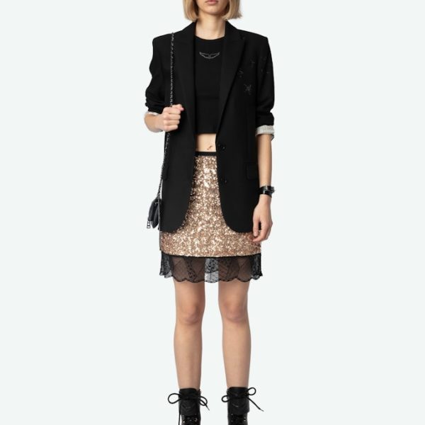 Jupe Justicias Sequins Gold - Taille 34 - Femme - Zadig & Voltaire