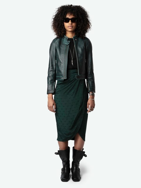 Jupe Jamelia Wings Soie Jacquard Peaks - Taille 34 - Femme - Zadig & Voltaire