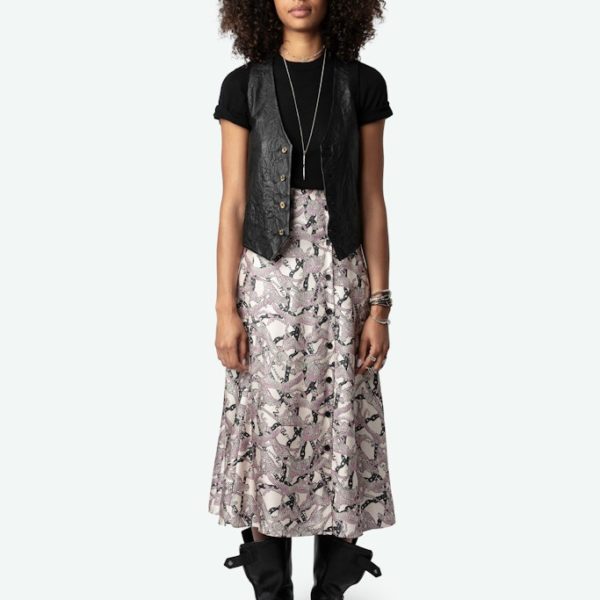 Jupe June Soie Ecru - Taille 40 - Femme - Zadig & Voltaire