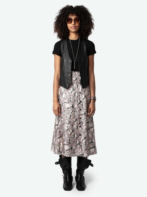 Jupe June Soie Ecru - Taille 40 - Femme - Zadig & Voltaire