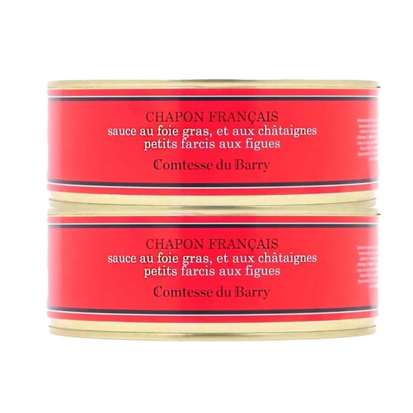 Lot de 2 Chapons Français sauce au foie gras et aux châtaignes petits farcies aux figues 750g-Comtesse du Barry