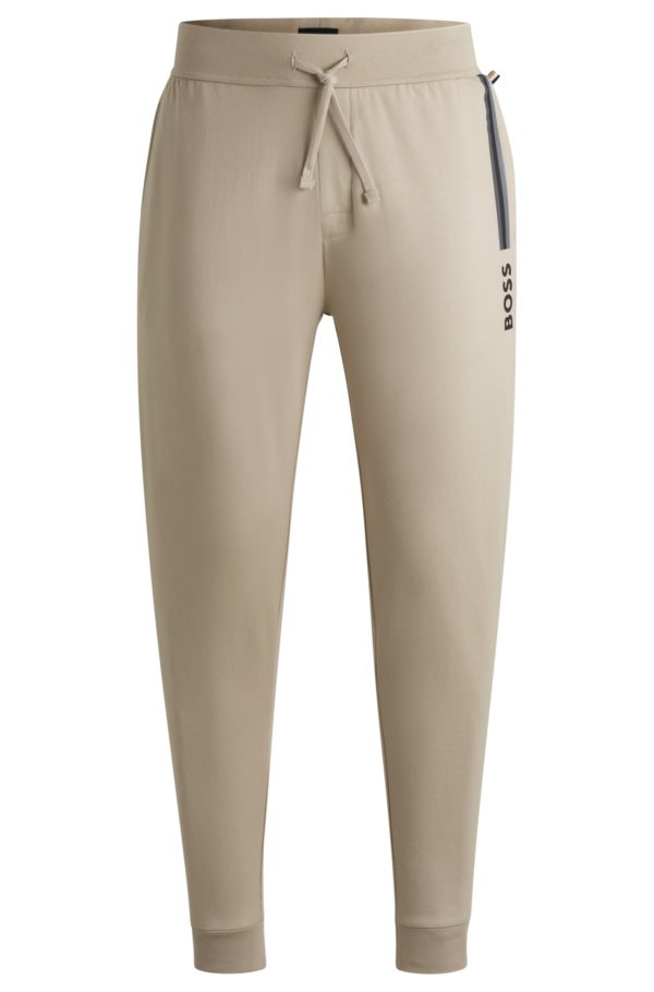 Hugo Boss Bas de survêtement en molleton de coton avec logo imprimé et cordon de serrage