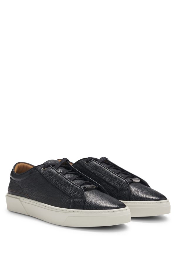 Hugo Boss Baskets Gary en cuir grainé avec passant à lacet logoté